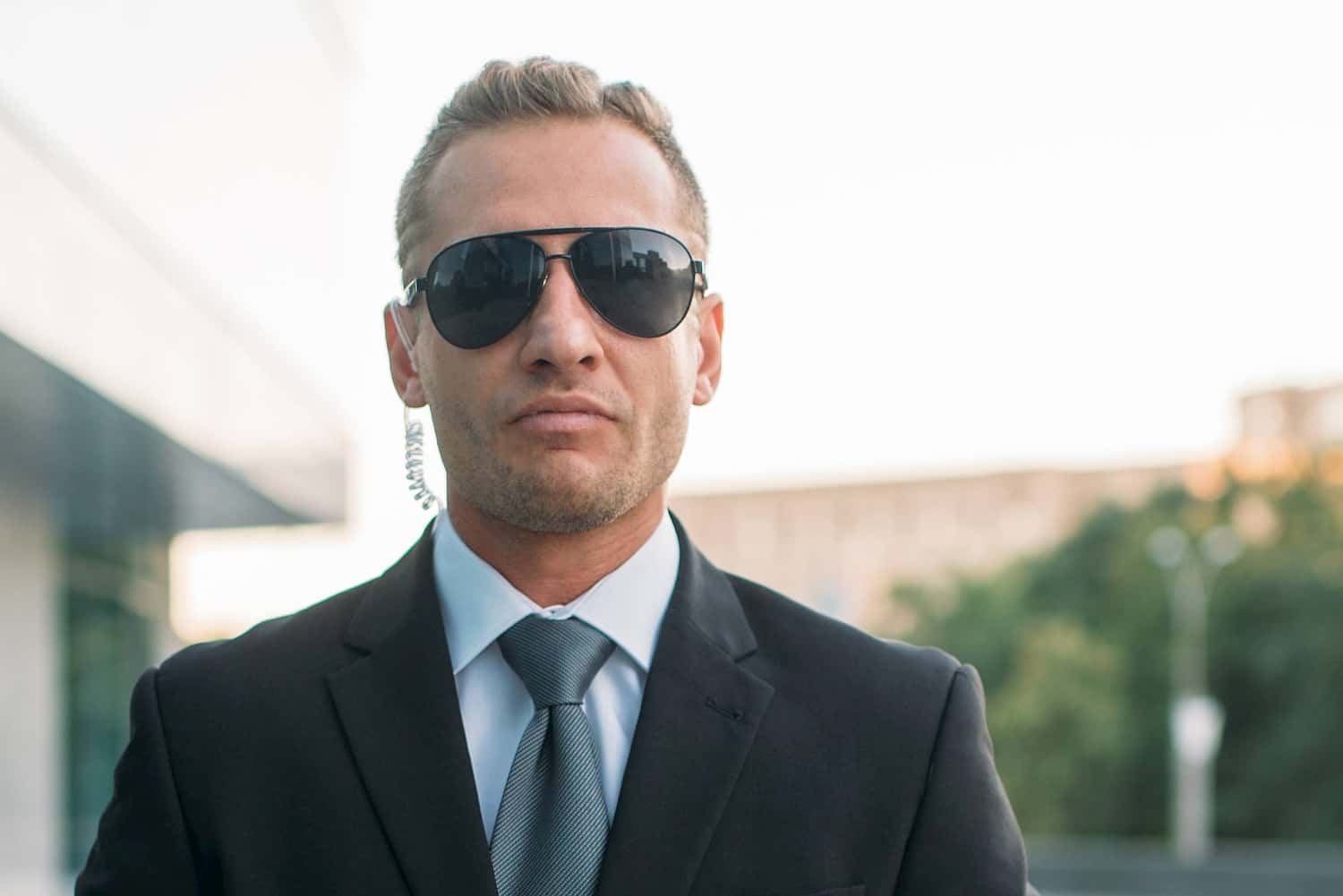 Agent d’une agence de sécurité privée en intervention